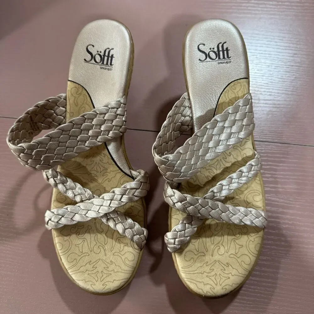 Sofft brand Pink Metallic Slip On Sandals size 7.5